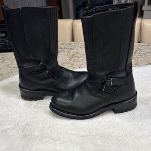 Black leather river road turnpike cruiser tour motorcycle boots